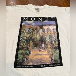 Vintage 90’s Monet Art T Shirt Artists Garden ART TEE XL USA 100% Authentic